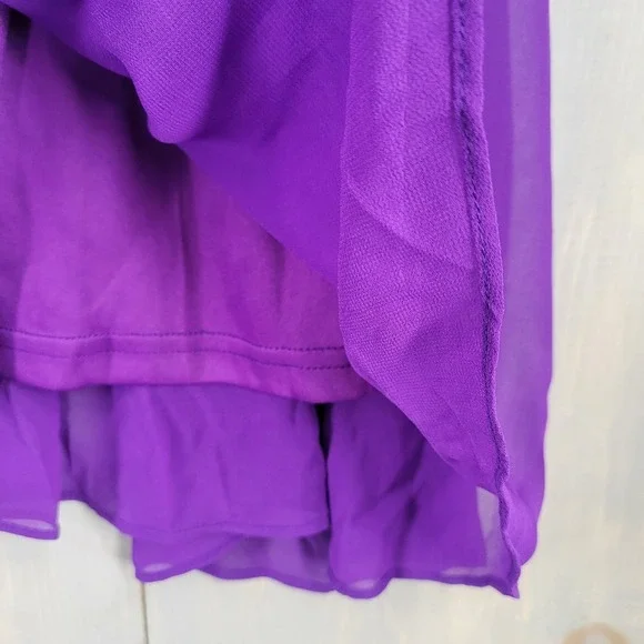 Hanna Nikole Purple Midi Dress Plus‎ Size 20W Empire waist Flutter Sleeve - Picture 5 of 7